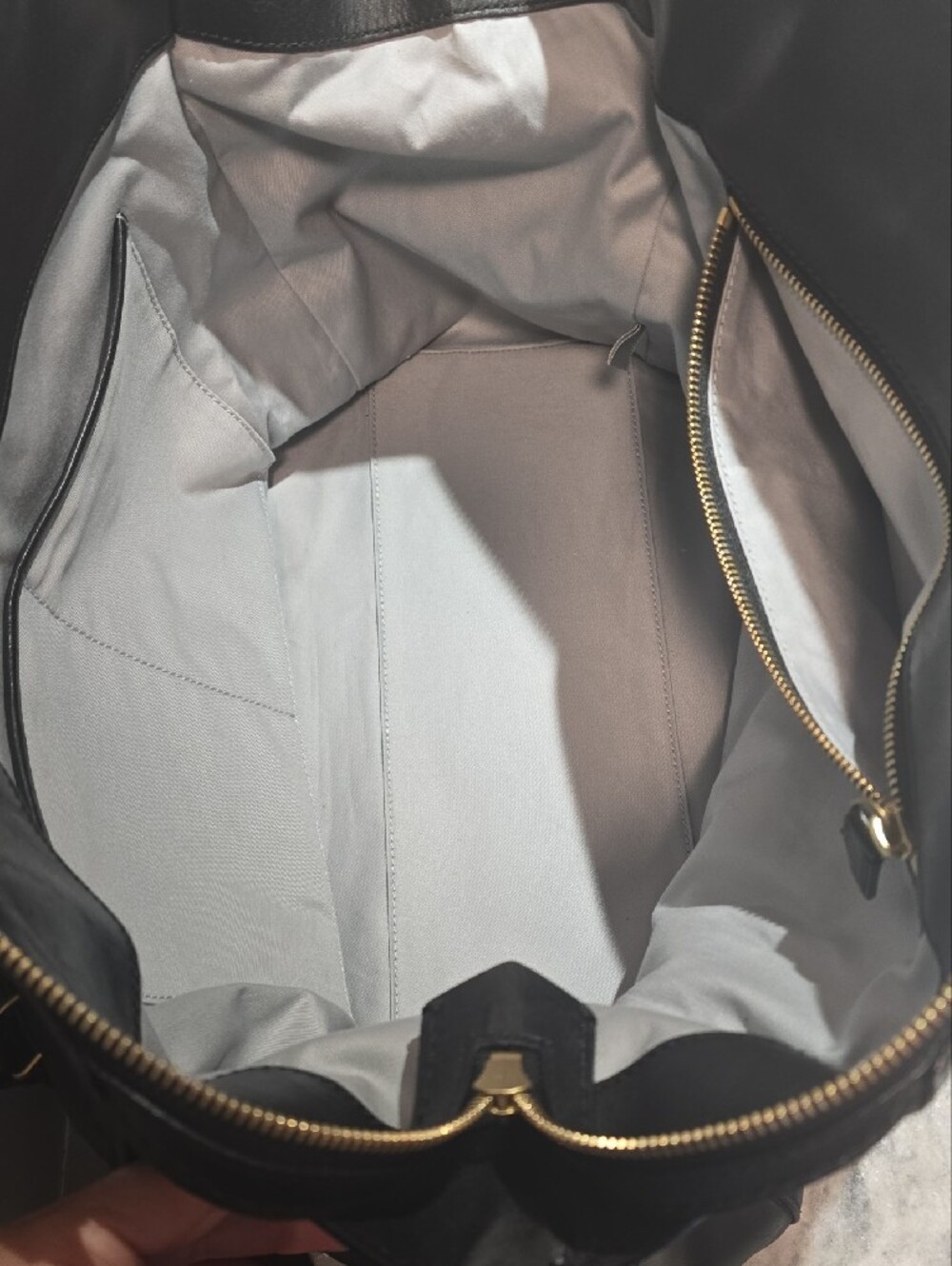 Reed Krakoff Large Black Leather Shoulder Tote with Gold Hardware - Picture 7 of 16